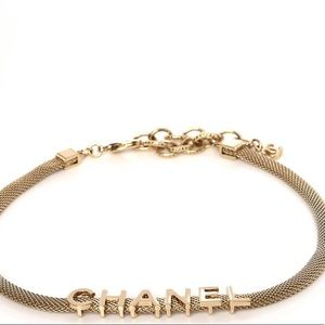 Chanel logo choker necklace